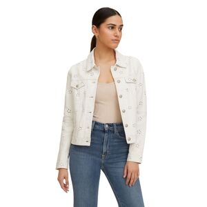 Vintage White Laser Cut Jacket